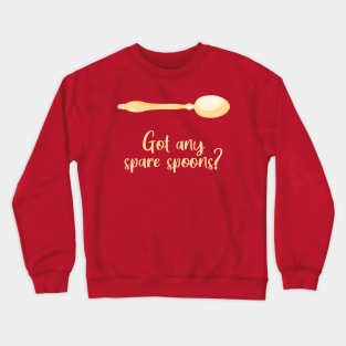 Got Any Spare Spoons? (Spoonie Awareness) - Light Orange Crewneck Sweatshirt